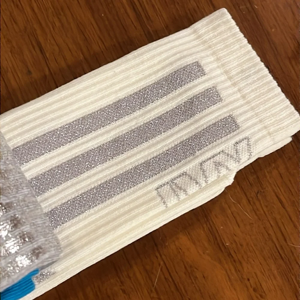 Adidas Ivy Park Socks x 3 pair Silver Sparkle Blue white new Kids Size 8K - 10K